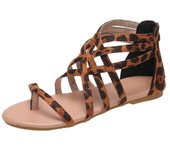 Sandalias de Mujer 2025, Tiras Finas Tejido Romano, Plano Punta Dedos, Detalle Cremallera Trasera, Zapatos Verano Moda Europa