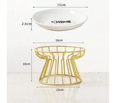 Cat Lift Bowl With Metal Stand Pet Ceramic Food Snacks Feeding Elevated Feeder Kitten Puppy Dish Dog Supplies Accessories