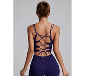 Yoga Sports Bras for Women Open Back Design Padded Crop Top Fitness Push Up Workout Running Gym Tops