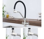 Grifo de cocina para baño Blanco, Grifos Contemporáneos de one command, grifos fríos y Calientes, color beige con punto