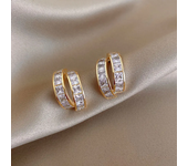 Delicate Leaf Ear Ring with Shiny CZ for Women Silver Color/Gold Color Fashion Hoop Earrings Fancy Girl Gift 2024 Jewelry Gifts