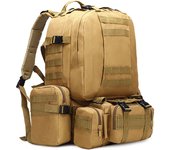 Mochila táctica de 55L 4 en 1 para hombre, bolsa deportiva Molle para exteriores, senderismo, escalada, Mochila de asalto impermeable