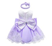 2pcs Newborn Baby Girl Dress Lace Princess Tutu Dress Birthday Holiday Party Dress + Headband Outfits 0-24M