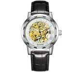 Reloj mecánico de moda para hombres reloj mecánico manual fondo transparente reloj hollow