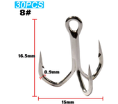 Treble Hooks 2#-12# Fishhooks Sharp Angle Barbed High Strength Nickel Antirust Saltwater Pesca Lure Fishing Tackle Fish Hook