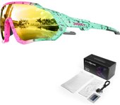 Gafas de Ciclismo Polarizadas con 1 Lente O 5 Lentes Intercambiables TR90 Gafas de Sol Deportivas Mujeres Hombres K9408