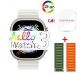 Hello Watch 3 Plus-reloj inteligente para hombre y mujer, pulsera deportiva Ultra AMOLED de 49mm, NFC, brújula, Bluetooth, llama