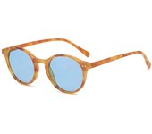 Gafas de sol polarizadas redondas retro para hombre y mujer, gafas de sol clásicas con montura de leopardo, gafas de sol negras de moda para conducir, gafas para hombre y mujer UV400