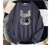 Simple Winter Woman Sweatshirt French Bulldog Quote Love Animals Prints Hoody Loose Soft Pullover Fleece Warm Ladies Sportswear