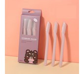 Navaja De Afeitado Para Mujer Herramienta De Cuidado Facial Removedor De Vello Cepillo Para Cejas Trimmer Seguro (3 Piezas)