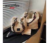 Summer Beach Vacation Bag for Women2025New Large Capacity Woven Straw Shoulder Bag Tote Bag