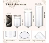 Cyder 4/6/8 Inch Tall for Centerpieces Weeding Decoration, Clear Glass wer Vases Hurricane