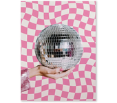 Pink Disco Ball Dance Floor Disco Party Fashion Poster Print Retro Wall Art Picture Canvas Painting for Club Bar Room Home Decor