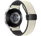 Silicone+Leather Strap For Samsung Galaxy Watch 6 5 Pro 40mm 44mm Band Watch6 4 Classic 47 43mm 46mm Replacement Correa Bracelet