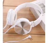 Noise Cancellation Wired Headphone Bass Sound with Mic Over Ear Headset Music Stereo Flexible 3.5mm Earphones