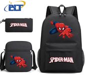 Spider-Man Printed Student Schoolbag Set Children's Backpack Shoulder Bag Pencil Case Three-piece Set