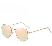 Nuevas gafas de sol polarizadas poligonales con estilo, montura de gafas anti-azules de metal