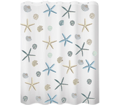 Beach Shower Curtain Beach Theme Starfish Shell Waterproof Fabric Bathroom,Ocean Shower Curtain Starfish 180X180Cm