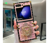 Luxury Bling Glitter Aurora Butterfly Stand Phone Case for Samsung Galaxy Z Flip 6 5 4 3 Flip6 Flip5 Flip4 Flip3 5G Holder Case
