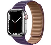 Leather Link for Apple Watch Band 45mm 41mm 40mm 44mm 49mm Original Magnetic Loop Bracelet IWatch Series 8 Ultra 3 SE 6 7 Strap