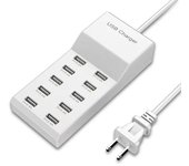 50W Multiport USB Charger Fast Charging Type C Hub Adapter For iPhone Samsung Xiaomi 10-Ports USB Phone Charger Extension Socket