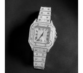 New Punk Men Watch Iced Out Diamond Sparkling Quartz Watches Fashion Hip Hop Classic Silver Color Watch Jewelry Men Women Gift
