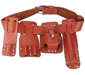 2023-5 en 1 cinturón de herramientas, bolsa de herramientas de andamios de cuero con accesorios de soporte de martillo de llave de nivel