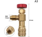 Liquid Safety Valve R410A R22 Air Conditioning Refrigerant 1/4 "Safety Adapter Air Conditioning Repair And Fluoride