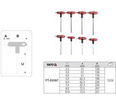 Yato YT-05597 llave hexagonal Juego de llaves allen Métrico 8 pieza(s)