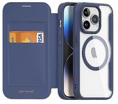 Para iPhone 15 Pro Dux Ducis Skin X Pro Series Funda de cuero para teléfono Magsafe Pc + Tpu