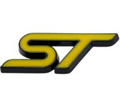 AUTOZOCO Emblema Adhesivo ST Line Volante, Emblema ST Line Volante, Insignia ST Line Volante, Insignia ST Line, Apto para Volante, Compatible con Ford, Metal, 3 cm Ancho x 1.2 cm Alto, Amarillo