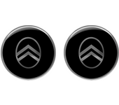 Pegatina Logo Citroen New 3D, Negro, Juego de 2, 12 mm