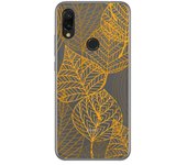 Tumundosmartphone Funda Gel Transparente para Xiaomi Redmi 7 diseño Hojas Dibujos