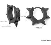 LUXUSTEEL 2 Pieces Punk Hoops Earrings For Men Black Stainless Steel Basic Geometric Ear Jewelry Gothic Hiphop Male Cool Earring
