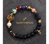Universe Galaxy Eight Planets 12 Constellation Bracelets for Women Natural Stone Solar System Bracelets Libra Virgo Leo Jewelry