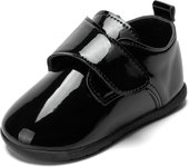 KIDSUN Baby Children Shoes Matte Leather Toddler First Walkers Shoes Rubber Soft-Sole Flat Anti-slip Infant Mirror Shoes