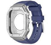 Luxury Metal Case For Apple Watch 9 8 7 45mm Modification Kit For IWatch Series 6 5 4 se 44mm TPU Strap Replacement Accessories