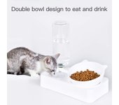 Tazones de Gato Marchul, tazones de comida para Gatos, 15 ° tazón de Gato inclinado para Gatos de Interior, juego de tazones de comida para Gatos y Agua, Levantado para Gatos y Perros Pequeños