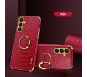 Plating Crocodile Texture Phone Case for Samsung Galaxy A55 A35 A25 A15 A05 A73 A72 A54 A53 A52 4G 5G Magnetic Finger Ring Cover