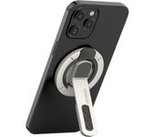 Soporte magnético doble para teléfono móvil con rotación de 360 grados, compatible con iPhone 16/15/14/13/12 (blanco)