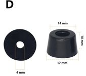 10pcs Black Rubber Machine Feet Shock Pad Non-Slip Furniture Chair Floor Cabinet Table Leg Foot Protector Cover