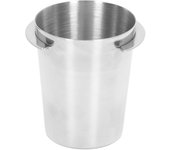 Vaso dosificador de café de 58 mm, mango universal de acero inoxidable para máquina de café, vaso dosificador, alimentador de café en polvo, color plateado