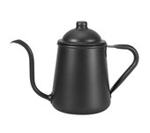 Cafetera portátil de boca larga y estrecha de acero inoxidable de 900 ml de color negro para uso doméstico