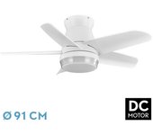 Ventilador de Techo FABRILAMP NEUTRON 24W 2400lm Blanco 5 Aspas 91D 3000K-4500K-6000K