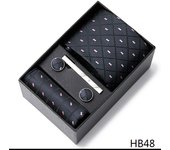 Mix Colors Holiday Gift 7.5 cm Tie Man  Pocket Squares Cufflink Set Necktie Box Man Wedding Accessories Fit Group