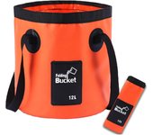 Cubo plegable con asa, ligero y plegable, 12 l, para lavar platos, portátil, multifuncional, color naranja