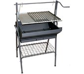 Orework Barbacoa Brava de Carbón y Leña con Placa de Cocción y Parrilla de Acero Inoxidable 2 en 1 - 80x50x115 Cm