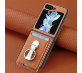 Ring Card Holder Wallet Flip Phone Case for Samsung Galaxy Z Flip 6 5 4 3 2 Flip6 Flip5 Flip4 Flip3 Flip2 5G PU Leather Cover