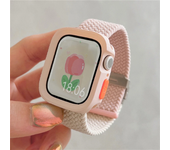 Case+ Nylon Strap For Apple Watch Band Ultra 49mm 44mm 40mm 45mm 41mm Cute Braided Bracelet For iWatch 5 6 SE 7 8 9 Accessories