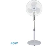 Ventilador De Pie Etesio Blanco 3 Velocides 40w Oscilante 3 Aspas blancas Regx43x40 Cm